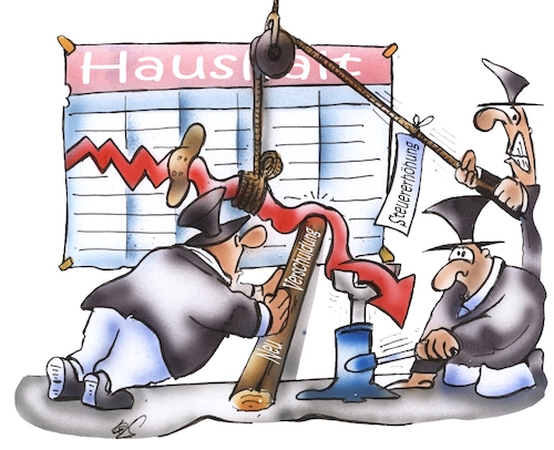 Cartoon: Haushaltsdefizit (medium) by HSB-Cartoon tagged haushaltsdefizit,haushaltseinbringung,haushaltsverabschiedung,haushaltskonsoldierung,haushaltskonsoldierungskonzept,neues,kommunales,finanzmanagement,nkf,verscchuldung,neuverschuldung,minus,pleite,haushaltssteuerung,nettoneuverschuldung,ausgabenreduzierung,stütze,finanzen,kommune,lokalpolitik,bilanz,haushaltssicherungskonzept,hsk,schuldenpolitik,schulden,allgemeine,rücklagen,pilanzierungsplan,steuererhöhung,haushaltsdefizit,haushaltseinbringung,haushaltsverabschiedung,haushaltskonsoldierung,haushaltskonsoldierungskonzept,neues,kommunales,finanzmanagement,nkf,verscchuldung,neuverschuldung,minus,pleite,haushaltssteuerung,nettoneuverschuldung,ausgabenreduzierung,stütze,finanzen,kommune,lokalpolitik,bilanz,haushaltssicherungskonzept,hsk,schuldenpolitik,schulden,allgemeine,rücklagen,pilanzierungsplan,steuererhöhung