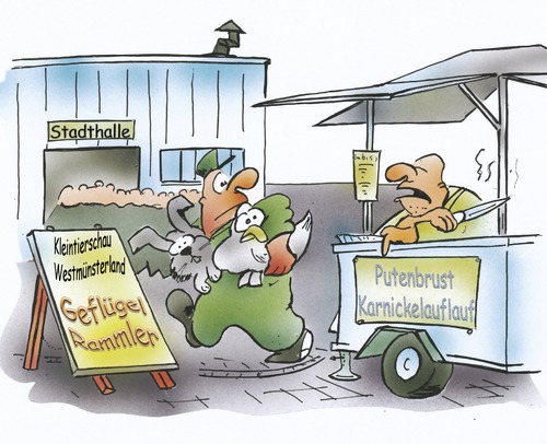 Cartoon: Kleintierschau (medium) by HSB-Cartoon tagged tiere,hasen,kanninchen,karnickel,gans,huhn,pute,kleintier,kleintierschau,pommesbude,imbiss,ausstellung,cartoon,karikatur,airbrush,tiere,hasen,kanninchen,karnickel,gans,huhn,pute,kleintier,kleintierschau,pommesbude,imbiss,ausstellung,tier,essen,gastronomie