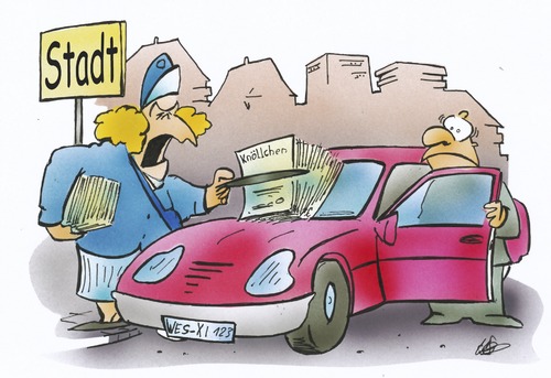 Cartoon: Knöllchen (medium) by HSB-Cartoon tagged knöllchen,polizei,politesse,auto,verkehr,autofahrer,parkverbot,vergehen,strafe,stadt,gemeinde,einnahme,cartoon,karikatur,airbrush