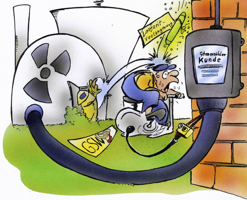 Cartoon: Laufzeitverlängerung (medium) by HSB-Cartoon tagged akw,atom,atomkraft,atomkraftwerk,strom,stadtwerke,brennelement,cartoon,karikatur,airbrush,akw,atomkraft,atomkraftwerk,strom,stadtwerke,brennelement