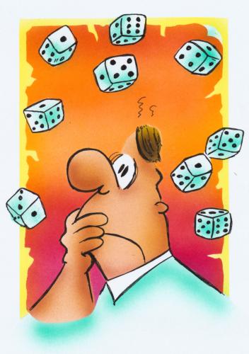 Cartoon: lucky streak (medium) by HSB-Cartoon tagged luck,game,dice,glück,spiel,chance,pech,würfel,glücksspiel,einsatz,verlust,gewinn,risiko