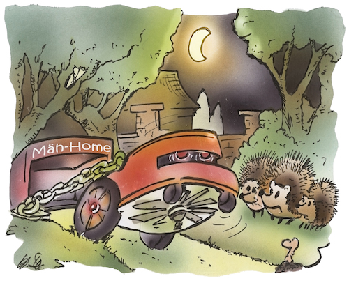 Cartoon: Mähroboter (medium) by HSB-Cartoon tagged mähroboter,rasenmäher,garten,gartentiere,igel,igelsterben,molche,frösche,kröten,umweltschutz,naturschutz,rasenmähen,rasenschneiden,rasenfläche,rasenroboter,mähtechnik,nachtaktiv,kleinsttiere,mähroboter,rasenmäher,garten,gartentiere,igel,igelsterben,molche,frösche,kröten,umweltschutz,naturschutz,rasenmähen,rasenschneiden,rasenfläche,rasenroboter,mähtechnik,nachtaktiv,kleinsttiere