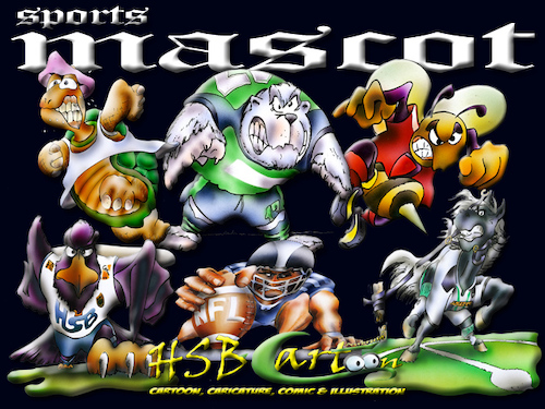 Cartoon: mascots (medium) by HSB-Cartoon tagged mascot,soccer,airbrush,football,cartoon,cartoonmotive,cartoonfigur,comiczeichnung,comic,maskottchen,identifikationsfigur,verrein,club,fussballverein,fußball,fußballverein,sport,sportverein,illustration,comicstyle,comicstil,hsbcartoon,caricature,karikatur,design,motiv