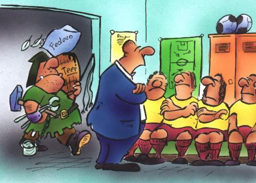 Cartoon: motivation (medium) by HSB-Cartoon tagged soccer,football,coach,team,torture