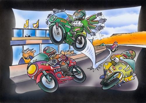 motorcycle race By HSB-Cartoon | Sports Cartoon | TOONPOOL