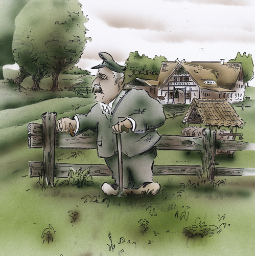 Cartoon: Münsterland (medium) by HSB-Cartoon tagged münsterland,farmer,grandpa,opa,landwirt,landwirtschaft,deutschland,germany,natur,airbrush,airbrushdesign,illustration