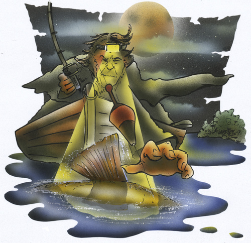 Cartoon: night fishing (medium) by HSB-Cartoon tagged fishing,boat,fish,night,nightfishing,tackle,angel,nacht,nachtangeln,boot,angelsport,fishing,boat,fish,night,nightfishing,tackle,angel,nacht,nachtangeln,boot,angelsport