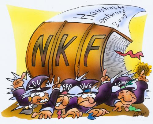 Cartoon: NKF (medium) by HSB-Cartoon tagged nkf,kommune,politik,politiker,haushalt,haushaltssicherung,lokalpolitik,minister