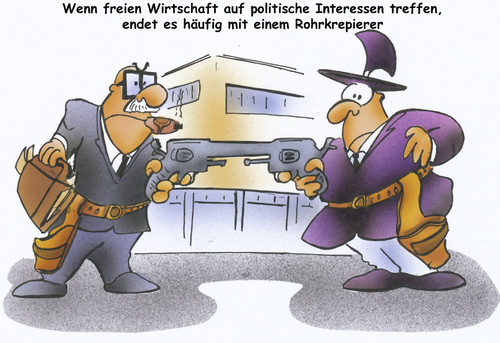 Cartoon: Rohrkrepierer (medium) by HSB-Cartoon tagged waffe,pistole,investor,wirtschaft,geld,finanzen,interessen,politiker,rohrkrepierer,cartoon,karikiatur,hsb,airbrush,waffe,pistole,investor,wirtschaft,finanzen,interessen,geld