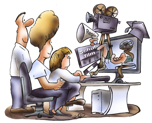 Cartoon: Schulvorstellung (medium) by HSB-Cartoon tagged schule,gymnasium,realschule,sekundarschule,gesamtschule,hauptschule,schulträger,lehrer,schulwahl,schulfilm,videofilm,werbespot,werbefilm,weiterführende,schulleitung,schule,gymnasium,realschule,sekundarschule,gesamtschule,hauptschule,schulträger,lehrer,schulwahl,schulfilm,videofilm,werbespot,werbefilm,weiterführende,schulleitung