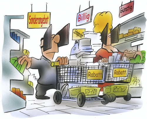 Cartoon: Sonderangebot (medium) by HSB-Cartoon tagged supermarkt,markt,einkauf,kaufhaus,lebensmitteleinkauf,karikatur,lebensmittel,rabatt,günstig,lebensmittelmarkt,sonderangebot,rabattkauf,cartoon,einkufswagen,einkaufsverhalten,verbraucher,verbraucherin,konsument,werung,mrketing,marketingstrategie,verkaufsstrategie,scheuklappen,angebot,kaufverhalten,schnäppchen,supermarkt,markt,einkauf,kaufhaus,lebensmitteleinkauf,karikatur,lebensmittel,rabatt,günstig,lebensmittelmarkt,sonderangebot,rabattkauf,cartoon,einkufswagen,einkaufsverhalten,verbraucher,verbraucherin,konsument,werung,mrketing,marketingstrategie,verkaufsstrategie,scheuklappen,angebot,kaufverhalten,schnäppchen