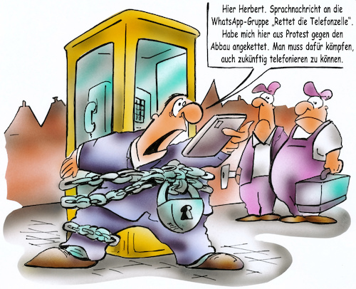 Cartoon: Telefonzelle (medium) by HSB-Cartoon tagged mobile,phone,booth,box,telephone,airbrush,demonstration,festketten,festnetz,festnetztelefon,handy,hsb,kette,kommunikation,lokalkarikatur,mobilität,netzversorgung,nostalgie,protest,smartphone,telefon,telefonnetz,telefonzelle,telekommunikation,umbruch,versorgung,veränderung,mobile,phone,booth,box,telephone,airbrush,demonstration,festketten,festnetz,festnetztelefon,handy,hsb,kette,kommunikation,lokalkarikatur,mobilität,netzversorgung,nostalgie,protest,smartphone,telefon,telefonnetz,telefonzelle,telekommunikation,umbruch,versorgung,veränderung