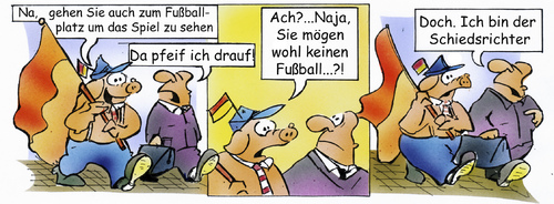 Cartoon: vor dem Stadion (medium) by HSB-Cartoon tagged comic,fußball,fußballspiel,schiedsrichter,schwein,fahne,stadion,fußballstadion,schiri,tor,match,comicstrip