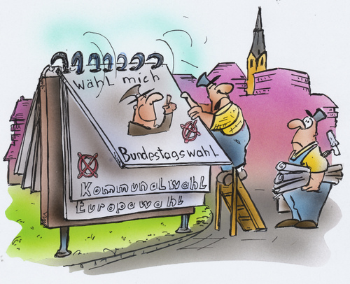 Cartoon: Wahlplakate (medium) by HSB-Cartoon tagged politik,wahl,wahlen,wahlparole,wahlplakat,bundestagswahl,landtagswahl,kommunalwahl,europawahl,wahl,wahlen,wahlkampf,wahlplakat,bundestagswahl,landtagswahl,kommunalwahl,europawahl