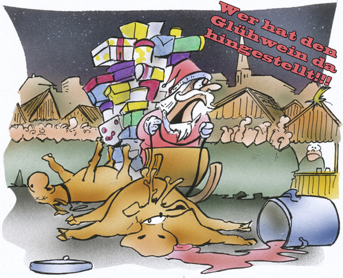 Cartoon: Weihnachtsmarkt (medium) by HSB-Cartoon tagged weihnachten,weihnachtsmarkt,christmas,santaclaus,santa,claus,rentier,rudolf,glühwein,alkohol,weihnachtsmann,nikolaus,airbrush,weihnachten