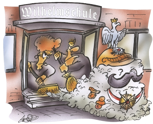 Cartoon: Wilhelmschule (medium) by HSB-Cartoon tagged wilhelm,kaiser,wilhelmschule,wilhelmsuniversität,namensgebung,schulname,schule,vergangenheit,historie,geschichte,kaiserszeiten,deutscherkaiser,deutschland,deutsch,wilhelm,kaiser,wilhelmschule,wilhelmsuniversität,namensgebung,schulname,schule,vergangenheit,historie,geschichte,kaiserszeiten,deutscherkaiser,deutschland,deutsch