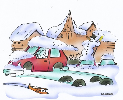 Cartoon: winter tyre (medium) by HSB-Cartoon tagged tyre,tire,winter,winterreifen,strasse,belag,stadt,schnee,eis,car,auto,cartoon,caricature,karikatur,hsbcartoon,airbrush,winter,winterreifen,strasse,schnee,frost,verkehr