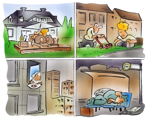 Cartoon: Wohnkultur (medium) by HSB-Cartoon tagged wohnungsnot,wohnung,wohnungssuche,wohnungsmarkt,immobilie,immobilienmarkt,obdachlos,villa,reihenhaus,einfamilienhaus,mietwohnung,mieter,vermieter,parkbank,cartoon,karrikatur,prunkvilla,stadt,stadtimmobilie,landhaus,wohnungsnot,wohnung,wohnungssuche,wohnungsmarkt,immobilie,immobilienmarkt,obdachlos,villa,reihenhaus,einfamilienhaus,mietwohnung,mieter,vermieter,parkbank,cartoon,karrikatur,prunkvilla,stadt,stadtimmobilie,landhaus