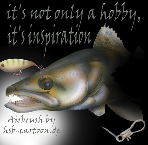 Cartoon: Zander (medium) by HSB-Cartoon tagged fish,fisch,zander,airbrush,angeln,wobbler,fishing,pikeperch,pike,perch,angelsport