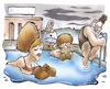 Cartoon: Badewetter (small) by HSB-Cartoon tagged badeanstalt,badewetter,baden,freibad,somer,regen,kälte,wärme,swimming,pool,nichtschwimmer,schwimmbecken,bademeister,badegast,wasser,kalt,warm,kleidung,badehaus,badegäste,cartoon