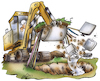 Cartoon: Baggerarbeiten (small) by HSB-Cartoon tagged bagger,baggerarbeiten,tiefbau,tiefbauarbeiten,grabung,cartoon,bauarbeiten,baustelle,auskoffern,handwerk,handwerker,liugong,caterpillar,bobcat,baumaschine,baufahrzeug,minibagger,erdleitung,glasfaserausbau,stromleitung,versorgungsleitung,bautrasse,gasleitung,baustellensiicherung,baustelleneinrichtung