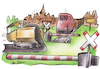 Cartoon: Bahnübergang -der Übergang der B (small) by HSB-Cartoon tagged verkehrspolitik,verkehr,straße,strasse,straßenausbau,straßenbau,schienenverkehr,spedition,teermaschine,bahnübergang,zug,lok,lokomotive,deutsche,bahn,db,güterzug,personenzug,verkehrchaos