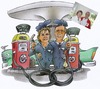 Cartoon: couple on the patrol station (small) by HSB-Cartoon tagged patrol,station,couple,marriage,car,caricature,hsbcartoonde,hsbfaktoryde,airbrush,airbrushwork,airbrushart