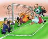 Cartoon: Das Sportfoto (small) by HSB-Cartoon tagged fußball,torwart,stürmer,sportbild,sportfoto,reporter,fotograf