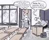 Cartoon: demografischer Wandel (small) by HSB-Cartoon tagged schule schüler kids lehrer lehrpersonal lehrerin ferien hitzefrei somemr demografischerwandel schülerzahl schulbank pult cartoon karikatur schülerkarikatur tafel