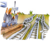 Cartoon: Deutsche Bahn (small) by HSB-Cartoon tagged deutsche,bahn,eisenbahn,lok,lokomotive,bahngesellschaft,zug,zugverspätung,unpünktlich,strecke,eisenbahnstrecke,fahrgleisbau,gleisbauarbeiten,lokführer,zugführer,bahnhof,fahrplan,db,bahnarbeiten,zugbegleiter,cartoon,cartoonist,cartoonzeichner,karikatur