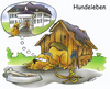 Cartoon: dogs life (small) by HSB-Cartoon tagged hund,dog,animal,life,tiere,hundehütte,palast,villa,leben,cartoon,caricature