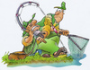 Cartoon: fishing (small) by HSB-Cartoon tagged fishing,angel,fish,fisherman