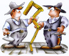 Cartoon: Handwerkerlehre (small) by HSB-Cartoon tagged handwerk,handwerker,maurer,zimmermann,zimmerer,handwerkszunft,handwerksberuf,bauberuf,baustelle,bauarbeiter,lehre,maurerlehre,zimmermannslehre,schreiner,schreinerlehre,handwerksmeister,handwerksgeselle,meister,geselle,auszubildender,azubi,cartoon,cartoonmootiv,cartoonzeichner,cartoonist,zollstock,meßlatte,beruflicher,werdegang,zunft,innung,handwerkerzunft,handwerkerinnung,berufsausbildung,dachdecker,dachdeckerberuf,zimmermannskluft,maurerkluft,maurerpolier,vorarbeiter,messlatte,bauunternehmer,baumeister