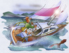 Cartoon: heeled sailboat (small) by HSB-Cartoon tagged sailing,heeled,sailboat,sea,ocean,weather,storm,thunder,couple,sailor,segeln,segelboot,unwetter,meer,ozean,boot,schiff,wind,airbrush