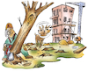 Cartoon: Landverbrauch (small) by HSB-Cartoon tagged lebensraum,natur,umwelt,abholzung,umweltzerstörung,naturdesaster,baugebiete,baumfällung,rodung,roden,wildnis,wildtiere,wildpopulation,wildverdrängung,tiere,waldsterben,waldvernichtung