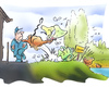 Cartoon: Naturschutzgebiet (small) by HSB-Cartoon tagged natur,naturschutz,hund,mensch