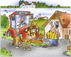 Cartoon: Pferdestärke (small) by HSB-Cartoon tagged trecker,landwirt,landwirtschaft,traktor,schlepper,bauer,bauernhof,hof,agrar,agrarkultur,landmaschine,gaul,scheune,hofgebäude,cartoon,landwirtschaftscartoon,agrarcartoon