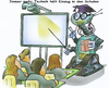 Cartoon: Schultechnik (small) by HSB-Cartoon tagged schule,schulklasse,school,class,technic,technics,roboter,teacher,lehrer,pupils,schüler,cartoon,airbrush,caricature,karikatru,hsb