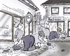 Cartoon: Strassenreinigung (small) by HSB-Cartoon tagged geschäft,kaufmann,kauffrau,kaufleute,kunde,shop,kiosk