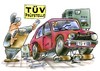 Cartoon: TÜV (small) by HSB-Cartoon tagged tüv,technischer,überwachungsverein,aut,abgasuntersuchung,abgassonderuntersuchung,autoreperatur,bremstest,reifentest,asu,schrottwagen,cabrio,verkehrsteilnehmer,limousine,strassenverkehr,strassenverkehrszulassung,karikatur,stilllegung,tüfprüfer,autofahrer,t