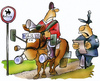 Cartoon: Verkehrssicherheit (small) by HSB-Cartoon tagged pferd,reiter,horse,rider,reitsport,sport,polizei,police,traffic,verkehr,verkehrssicherheit,strasse,airbrush