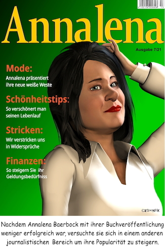 Cartoon: Annalena (medium) by Cartoonfix tagged annalena,baerbock,buch,plagiatsvorwürfe,bundestagswahl,2021