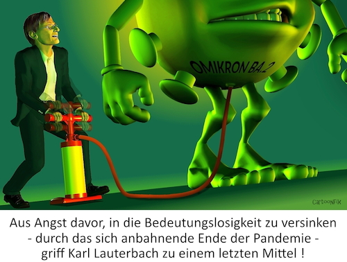 Cartoon: Aufgeblasen (medium) by Cartoonfix tagged lauterbach,corona,pandemie,maßnahmen