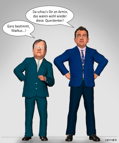 Cartoon: Das Wahlplakat (medium) by Cartoonfix tagged söder,laschet,cdu,bundestagswahlen,2021wahlplakat