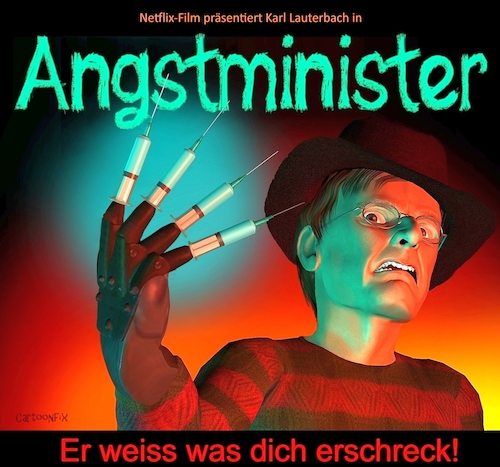 Cartoon: Der Angstminister (medium) by Cartoonfix tagged karl,lauterbach,gesundheitsangstminister,corona,politik,impfpflicht