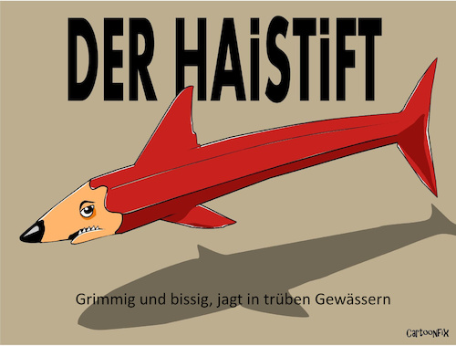 Cartoon: Der HaiStift (medium) by Cartoonfix tagged haistift