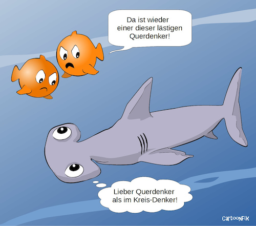 Cartoon: Der Querdenker - Lateral thinker (medium) by Cartoonfix tagged querdenker,und,im,kreis,denker