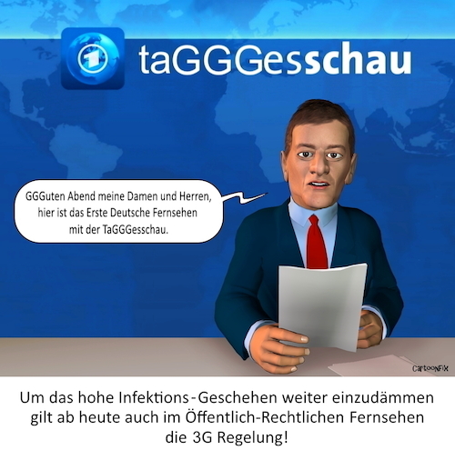 Cartoon: Die TaGGGesschau (medium) by Cartoonfix tagged tagesschau,regelung,corona,maßnahmen