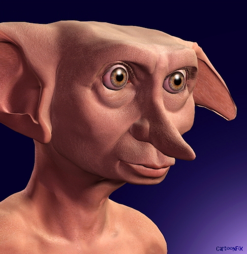 Cartoon: Dobby from Harry Potter Movie (medium) by Cartoonfix tagged dobby,harry,potter,movie