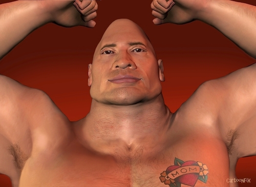 Cartoon: The Rock (medium) by Cartoonfix tagged dwayne,johnson,the,rock